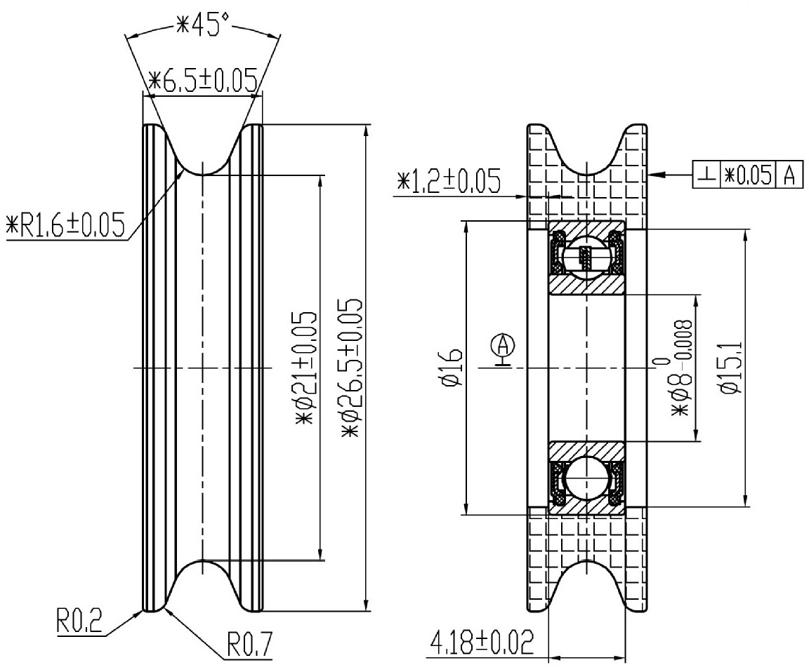 Guide Bearing Pulley Rail Ball Wheel