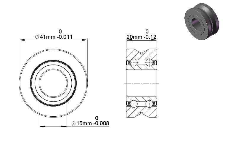 LV202-41 bearings dimension 